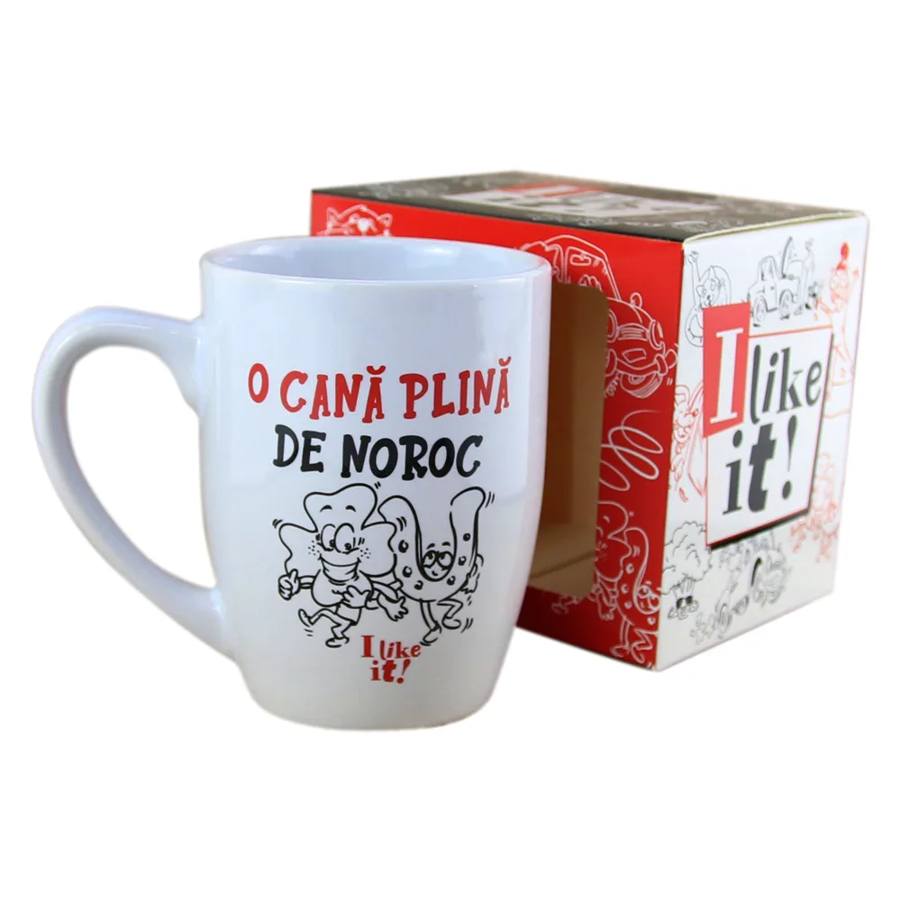 Cana ceramica "O cana plina de noroc", 300 ml, in cutie decorativa