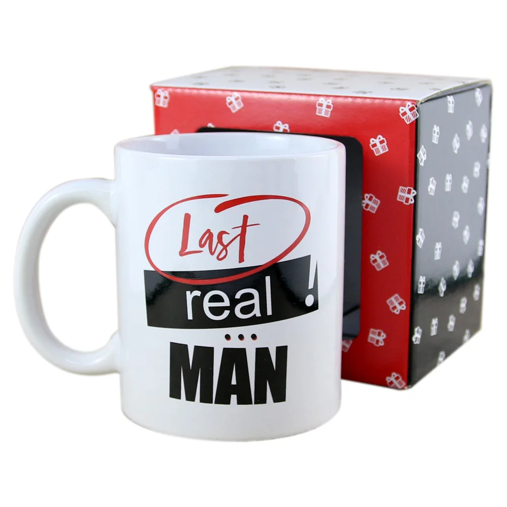 Cana ceramica Boss Mug "Last Real Man", 300 ml, in cutie decorativa