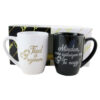 Set 2 cani din ceramica "Tied a szivem...", 300 ml Black&White, in cutie cadou