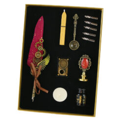 Alternative view of Set de caligrafie vintage cu pana, penite si accesorii 12 piese