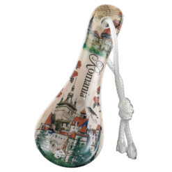 Magnet suvenir lingurita din ceramica "Romania" 3.5 x 9 cm Castele