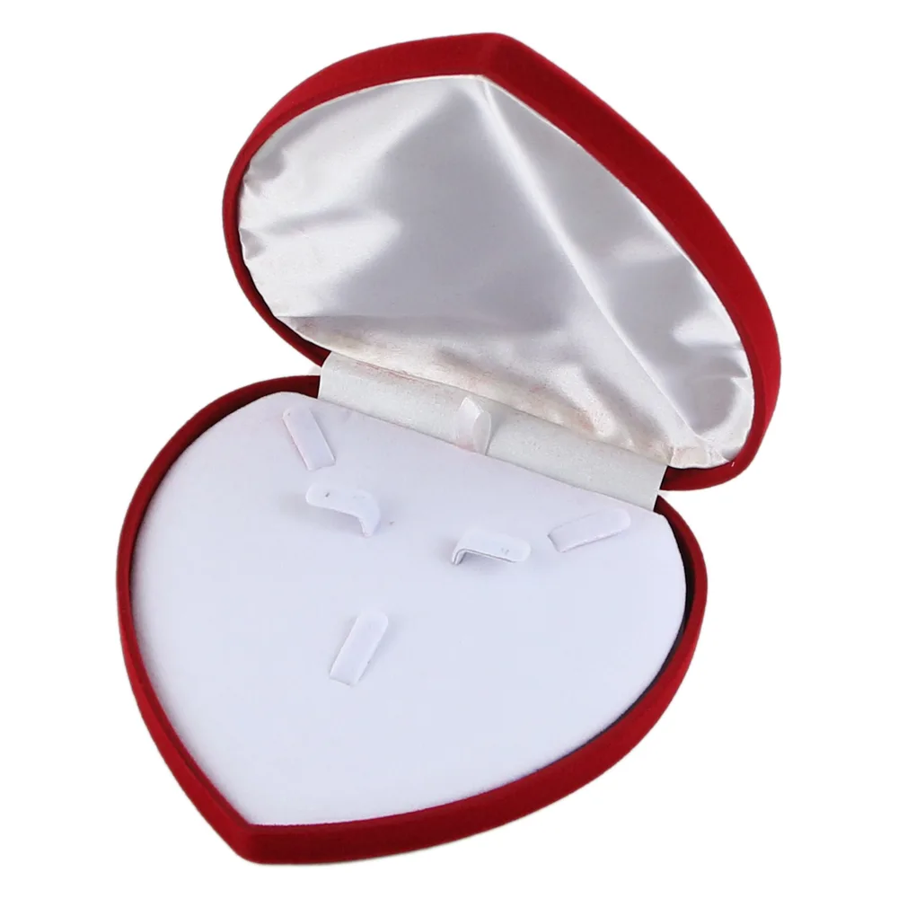Cutie pentru bijuterii din catifea 15 CM, Inima - imagine 2