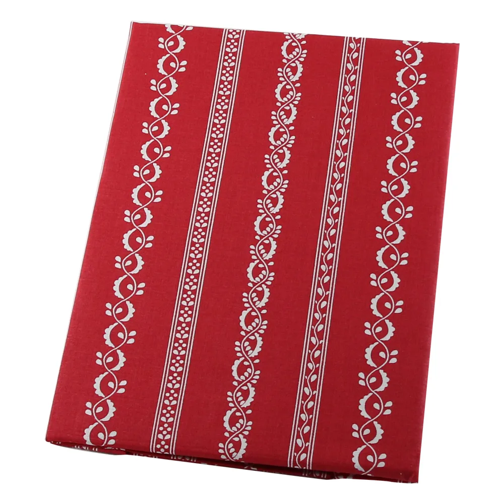 Fata de masa cu motiv traditional 140x180 CM, din bumbac, rosu cu alb