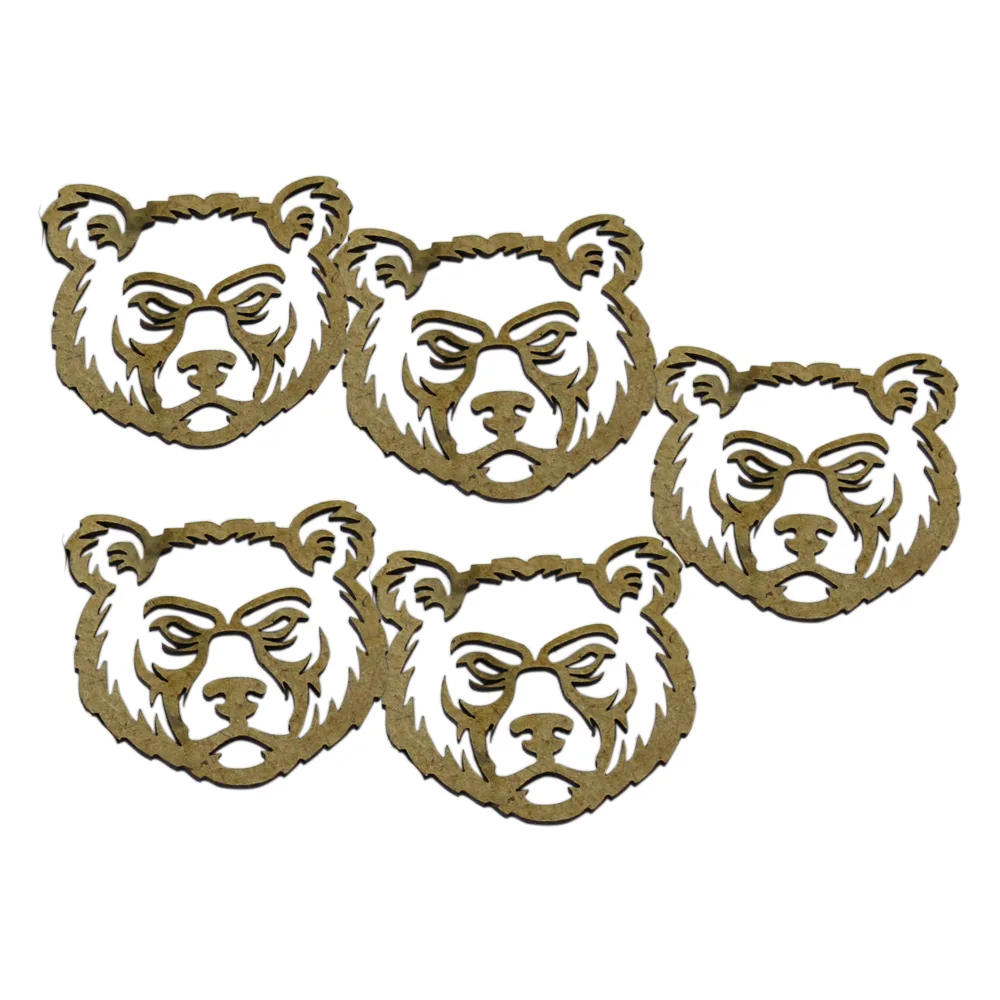 Set 5 decor craft Urs din lemn 4 CM
