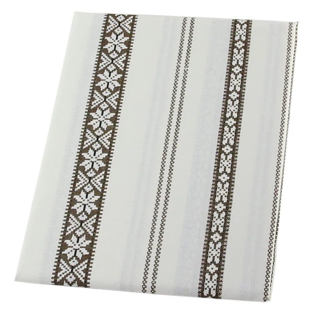 Fata de masa cu motiv traditional 140x180 CM, din bumbac, maro