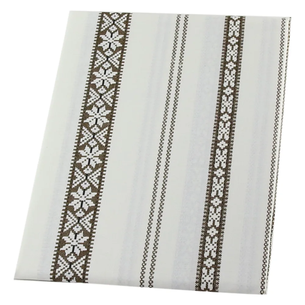 Fata de masa cu motiv traditional 140x220 CM, din bumbac, maro