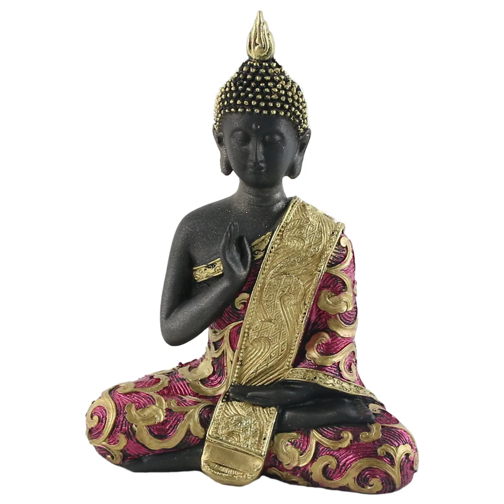 Statueta Buddha, 20 CM, din rasina, negru - imagine 2