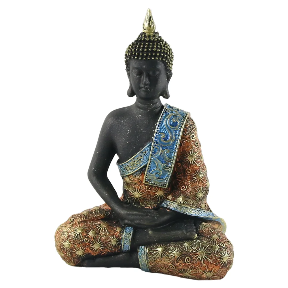 Statueta Buddha, 20 CM, din rasina, negru - imagine 3