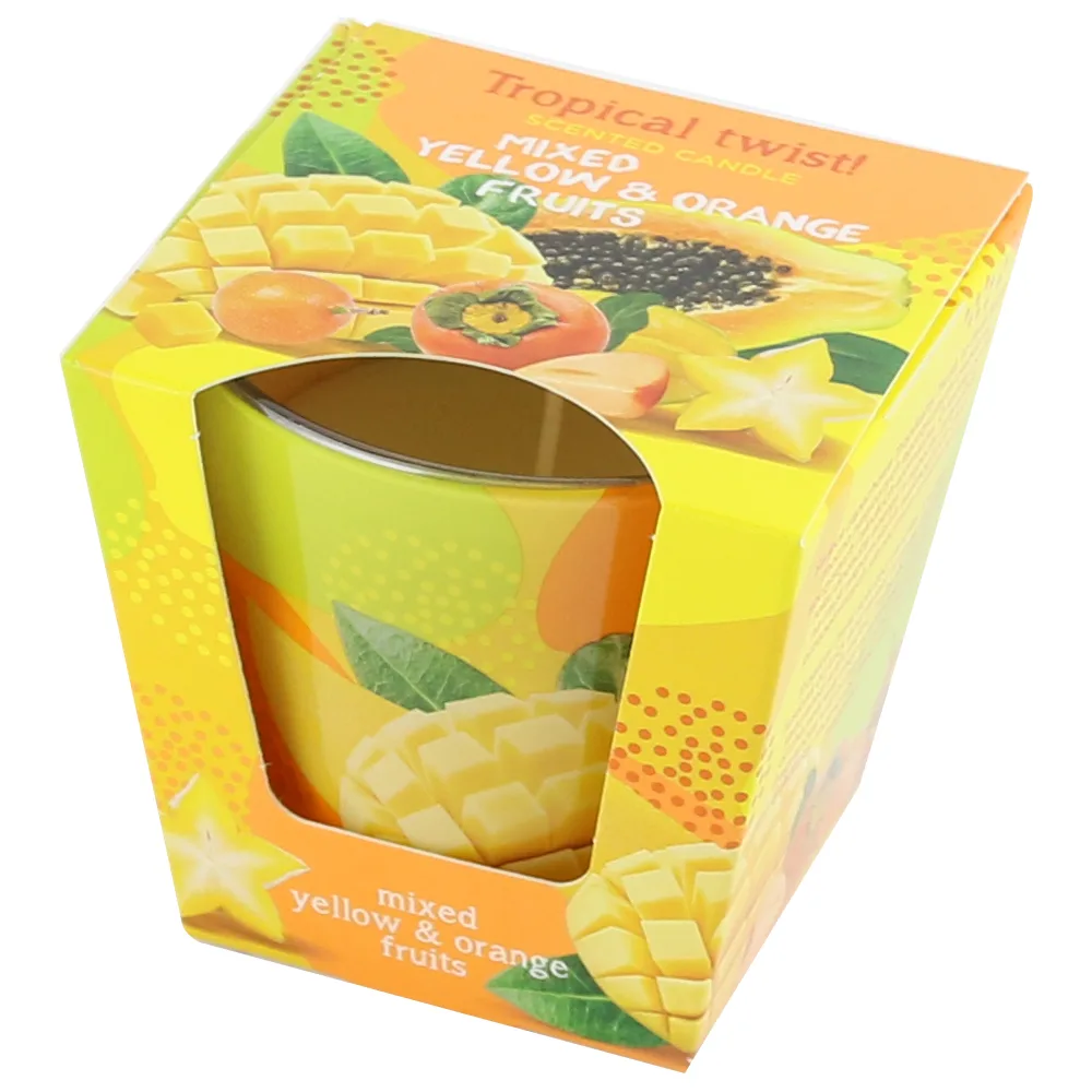 Lumanare parfumata Tropical Twist 115 gr, Red & Pink Fruits/Yellow & Orange Fruits - imagine 2