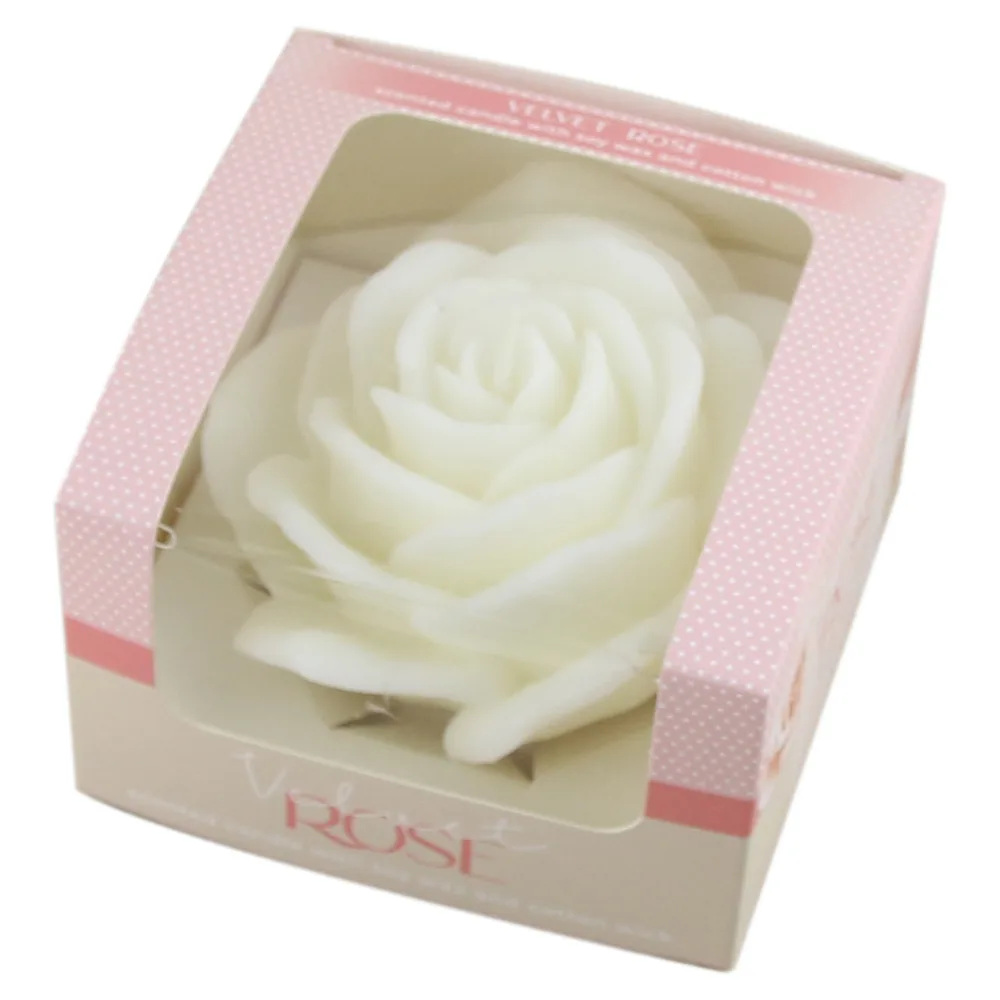 Lumanare parfumata Trandafir, Velvet Rose 12 CM, alb - imagine 2