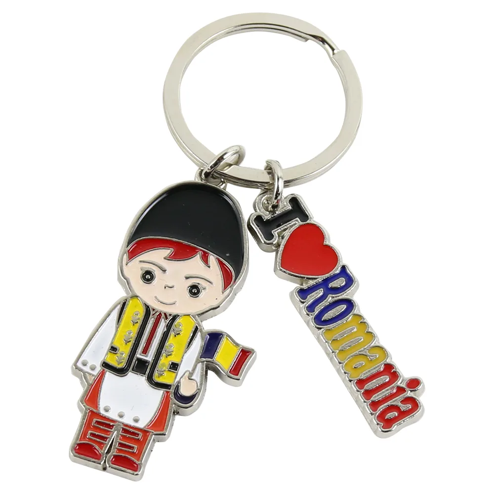 Breloc Figurina in port traditional "I love Romania" 6 CM - imagine 2