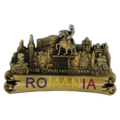 Alternative view of Magnet de frigider din metal 9 x 5 cm "Romania" Mihai Viteazul