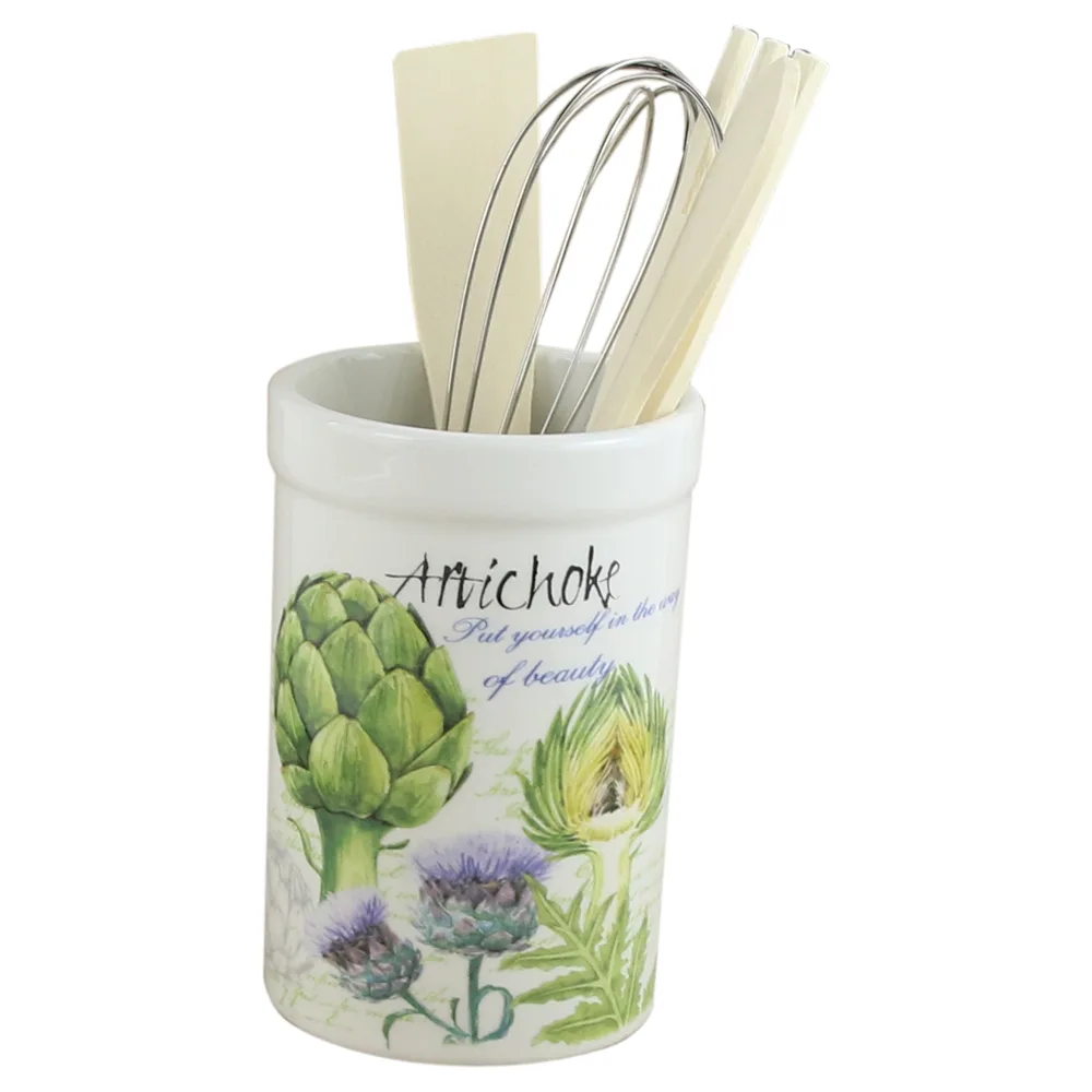 Suport din ceramica cu 4 ustensile bucatarie 10x13 CM, Anghinare