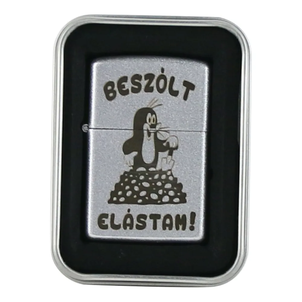 Bricheta metalica "Beszolt, Elastam!", 3.5x5.5 CM, Argintiu