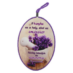 Decor de perete oval din ceramica "A konyha az a hely..." 14 x 19 cm