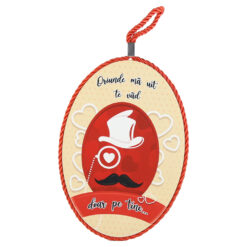 Decor de perete oval din ceramica "Oriunde ma uit, te vad doar pe tine" 14 x 20 cm
