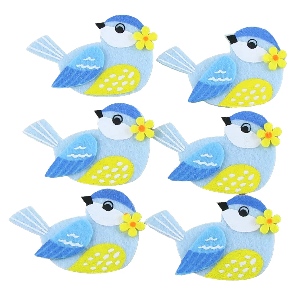 Set 6 decor pasla Pasare 6.5 CM, autoadeziva - imagine 2