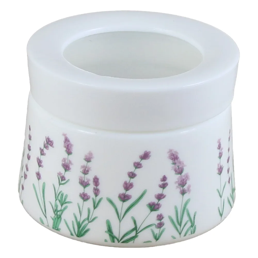 Recipient condimente 350 ml, din sticla opal, cu capac din plastic, Lavanda