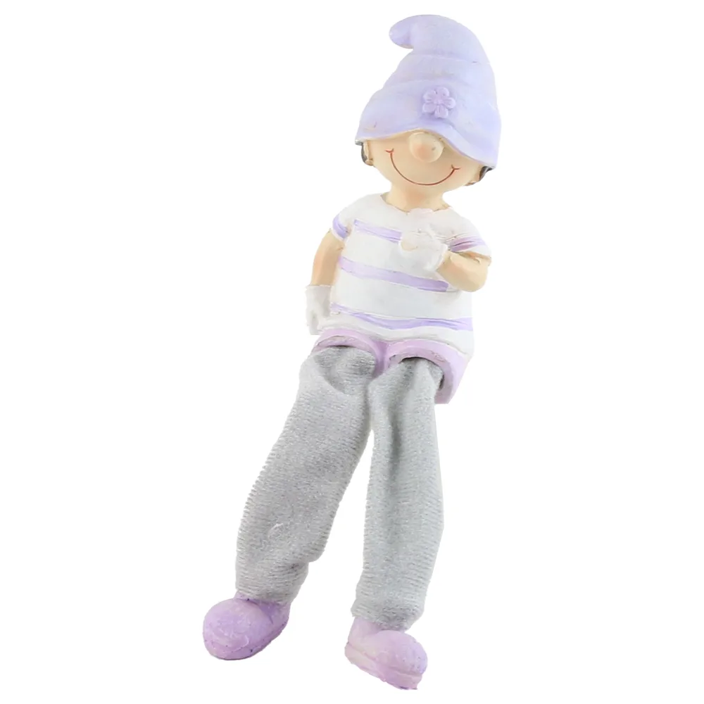 Figurina Copil cu sapca mov 16 CM, din rasina, cu picioare mobile - imagine 2