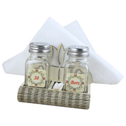 Set solnita si pipernita cu suport lemn "So/Bors" 12x9 CM, Lalele