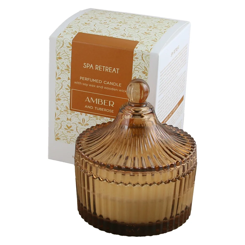 Lumanare parfumata in sticla cu capac, Spa Retreat 150 gr, Eucalyptus/Amber - imagine 2