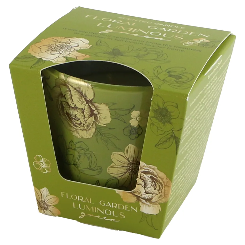 Lumanare parfumata Floral Garden 115 gr, Powdery Tuberose/Luminous green - imagine 2