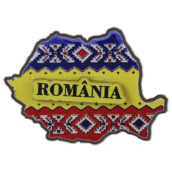 Magnet frigider din lemn "Romania" 10x7 CM, Harta Romaniei, traditional
