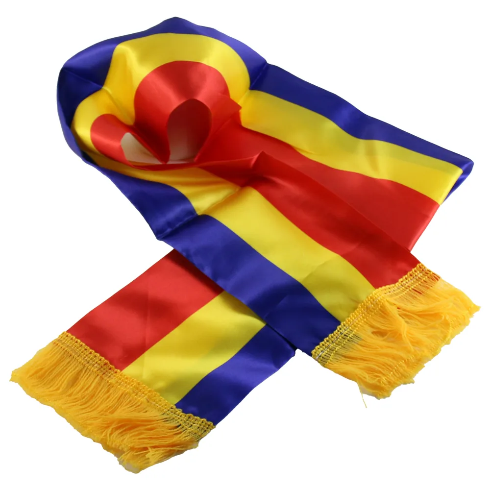 Esarfa tricolor Romania, din textil, 15x140 CM