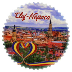Magnet rotund din ceramica Cluj-Napoca 7 cm