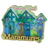 Magnet de frigider din lemn Maramures 9 x 7.5 cm, Cimitirul Vesel