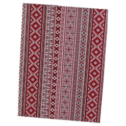 Fata de masa cu motive traditionale 65 x 65 cm din bumbac rosu-alb-negru