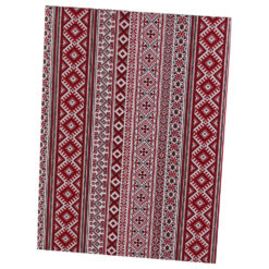 Fata de masa cu motive traditionale 140 x 220 cm din bumbac rosu-alb-negru