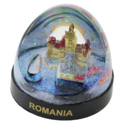 Suport pentru creioane "Castelul Bran" 8.5 x 8 cm cu glob cu sclipici