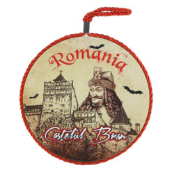 Decor de perete rotund din ceramica Romania 17 cm Castelul Bran