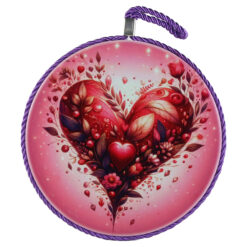 Decor de perete rotund din ceramica 17 cm Inimioara cu flori
