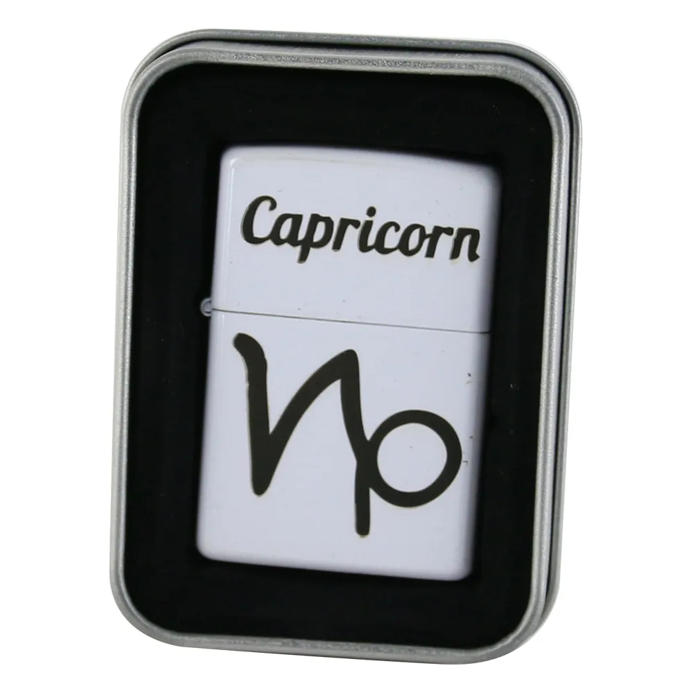 Bricheta metalica "Capricorn", 3.5x5 CM, Alb
