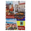 Magnet frigider din lemn "Romania" 6x9 CM, Sibiu, colaj