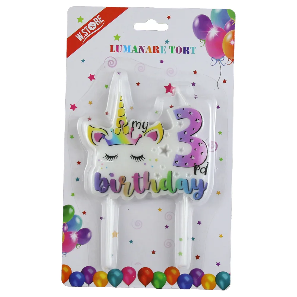 Lumanare tort "My 3 th Birhday, Unicorn