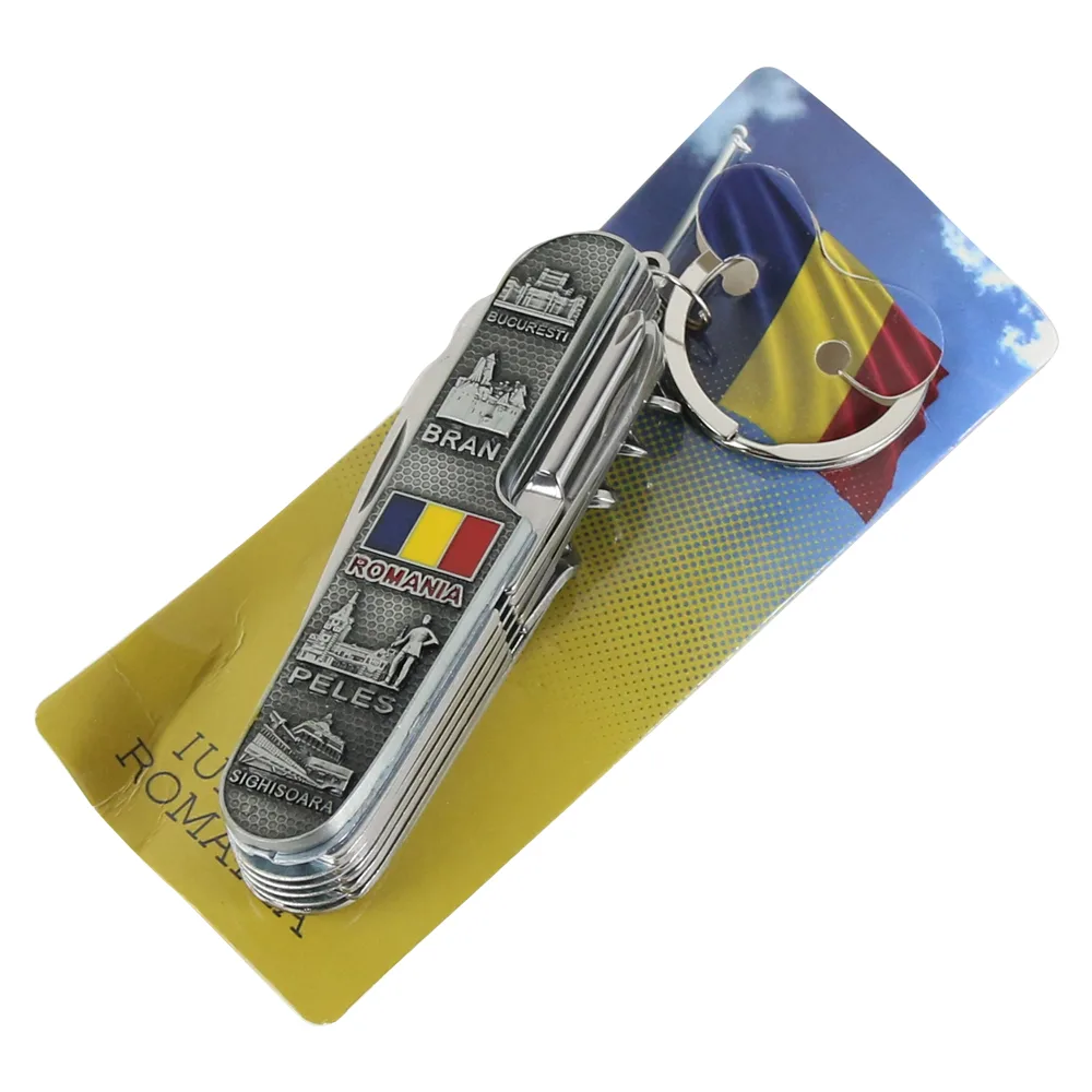 Breloc cu briceag, din metal 9x2 CM, Romania, Castele - imagine 2