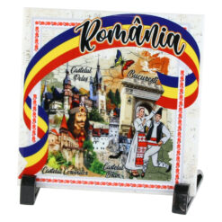Placa decorativa din faianta Romania 15 x 15 cm Castele