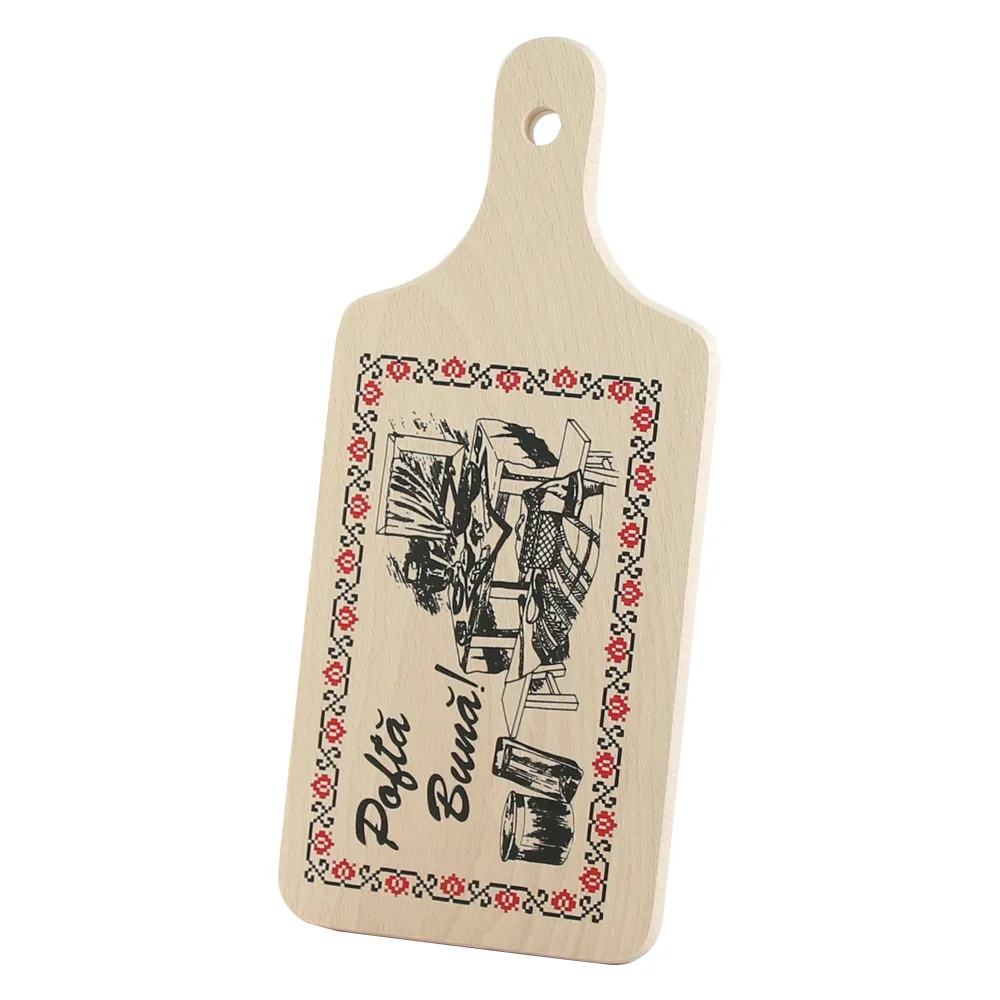 Tocator decorativ "Pofta buna!" 12x28 CM, cu motive traditionale
