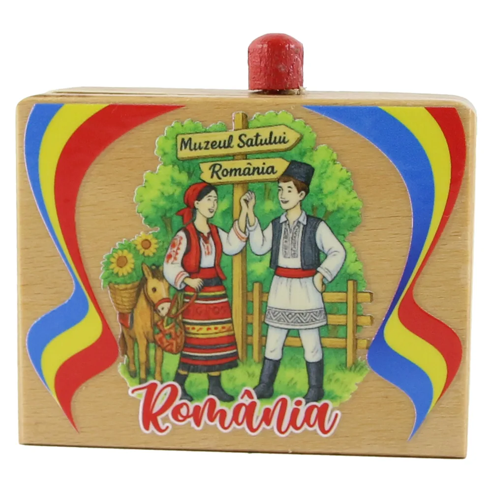 Cutie Sarpe "Romania" 8x6.5 CM, Muzeul Satului, tricolor
