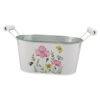 Ghiveci oval din metal, cu manere, 19x11.5 CM, Flori de camp