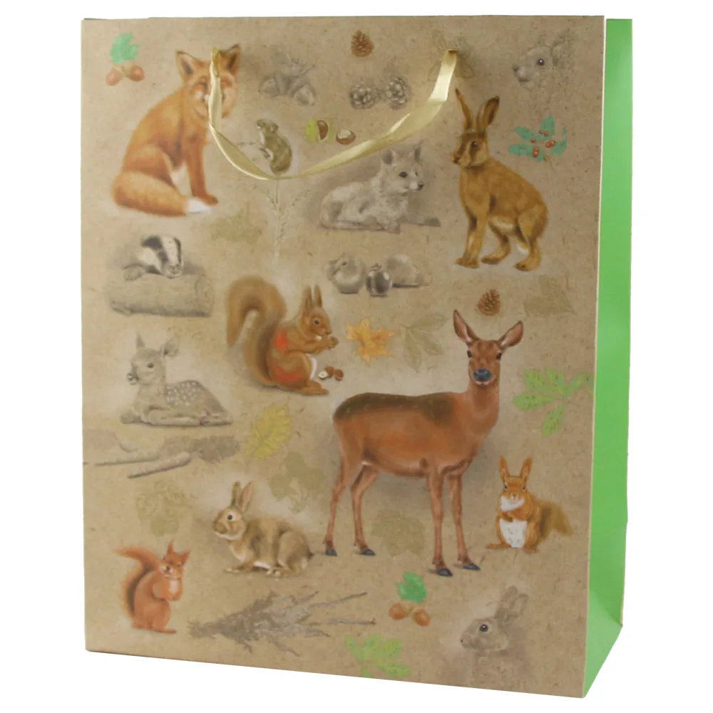 Punga cadou din hartie 26x32 CM, animale, vintage