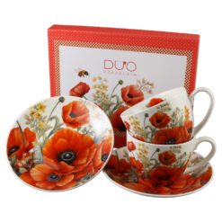 Alternative view of Set 2 cesti cu farfurii din portelan 270 ml "Poppies" in cutie decorativa