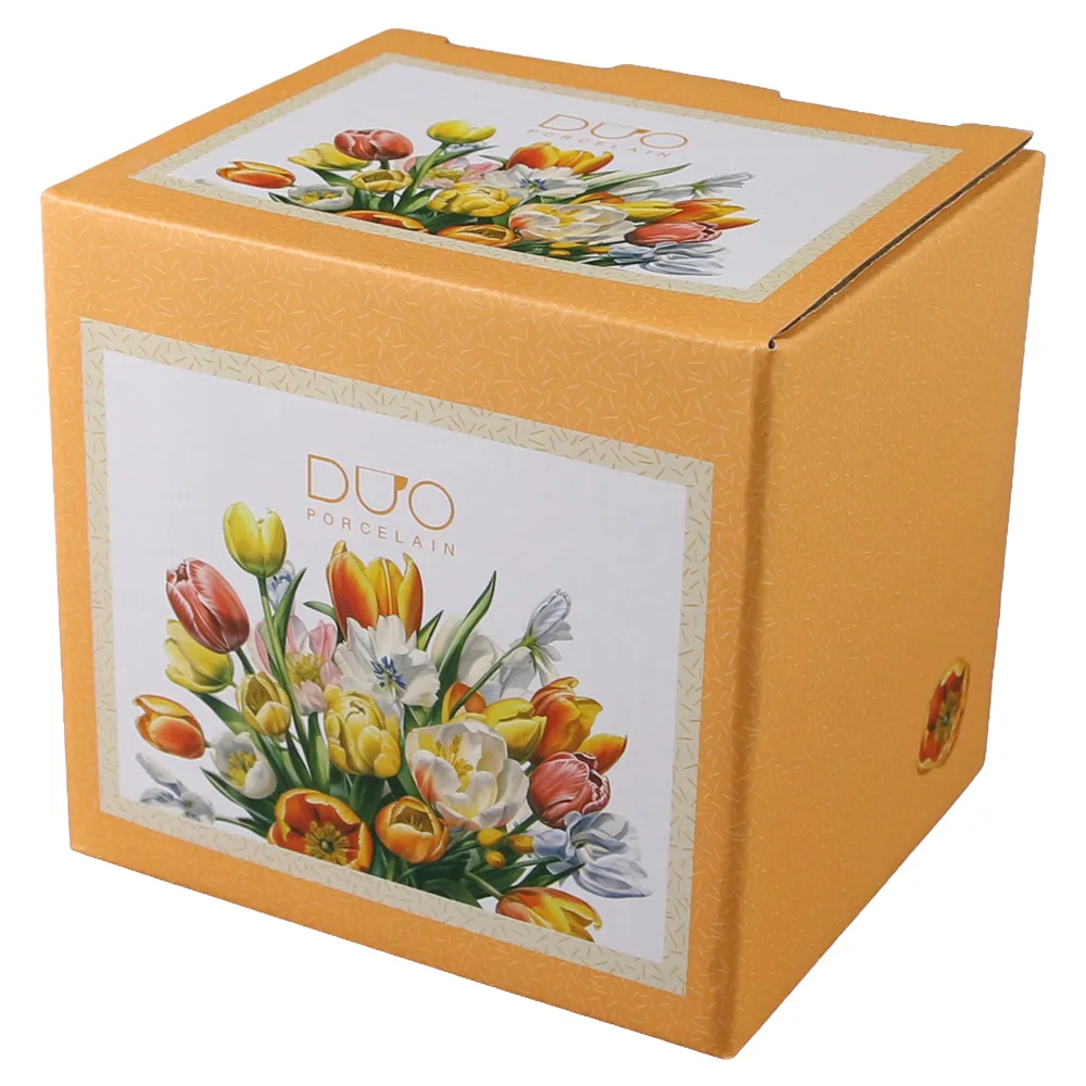 Cana portelan cu infuzor metalic si capac 430 ml "Tulipany" in cutie decorativa - imagine 3