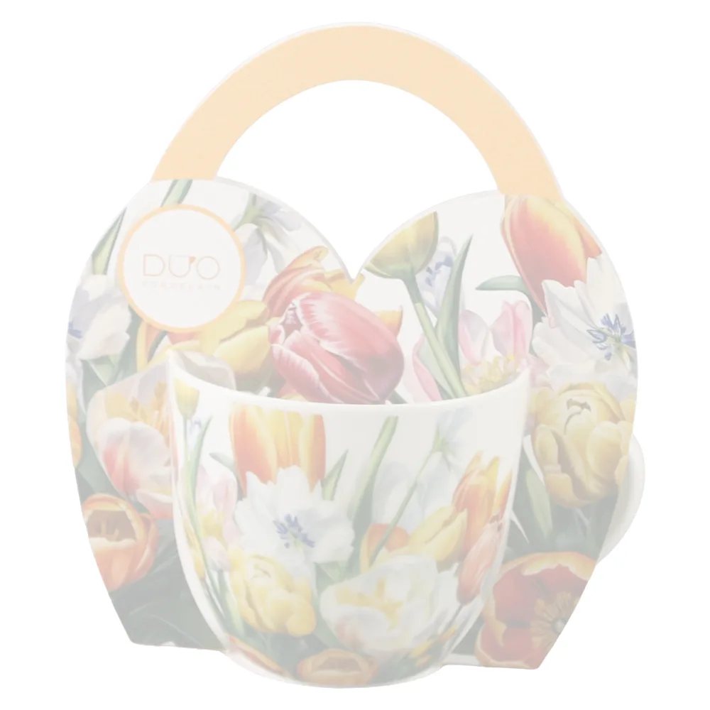 Cana portelan 460 ml "Tulipany" in ambalaj decorativ - imagine 2