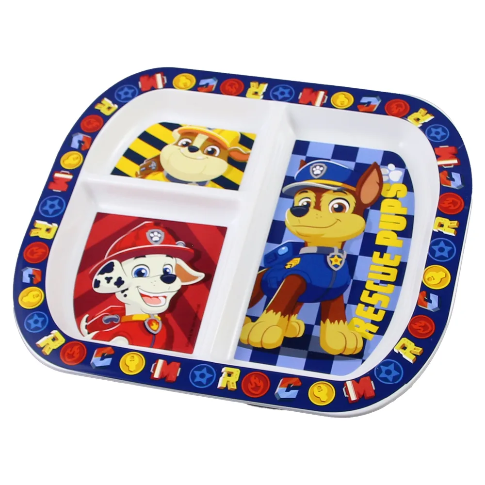 Farfurie compartimentata din plastic, Paw Patrol, 22x19 CM