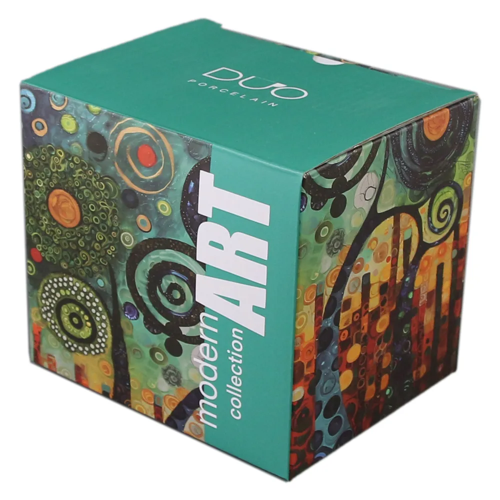 Cana din portelan 450 ml, "Modern Twisted Trees" in cutie decorativa, Modern Art - imagine 2