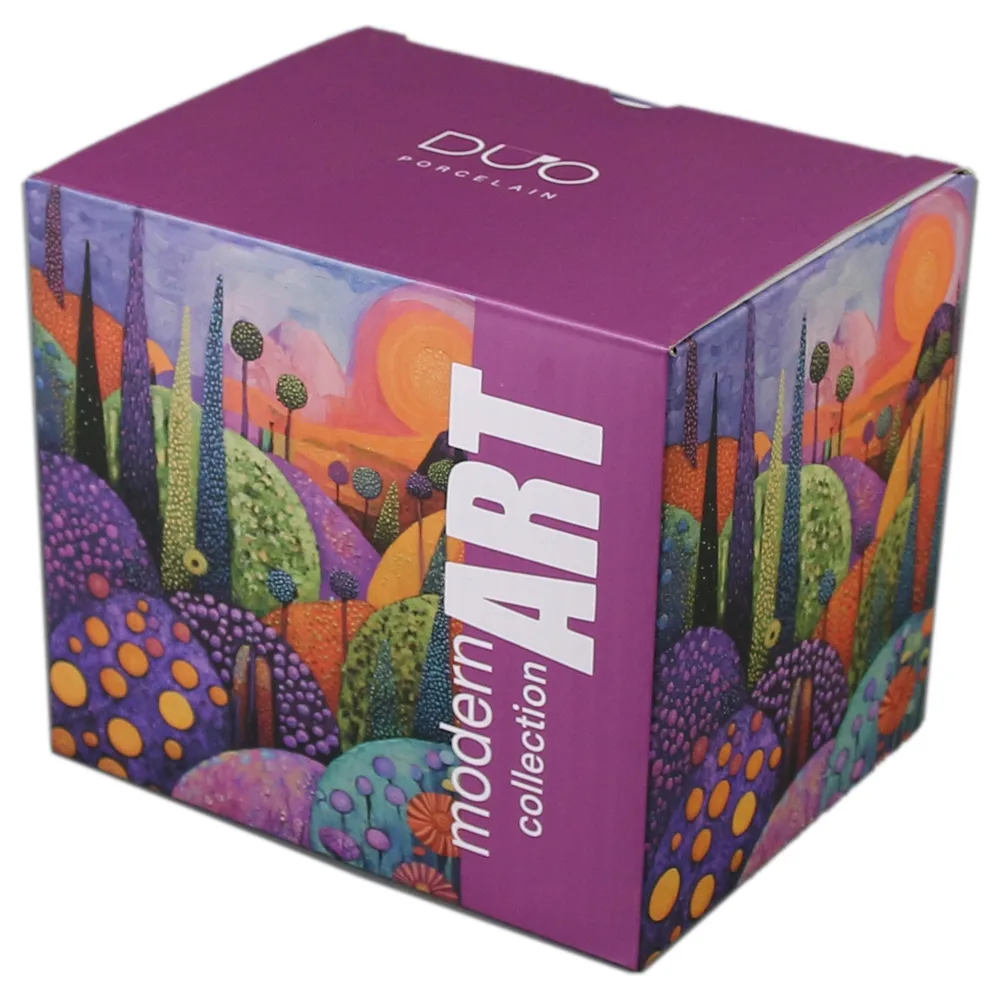 Cana din portelan 450 ml, "Bubbly Hills" in cutie decorativa, Modern Art - imagine 2